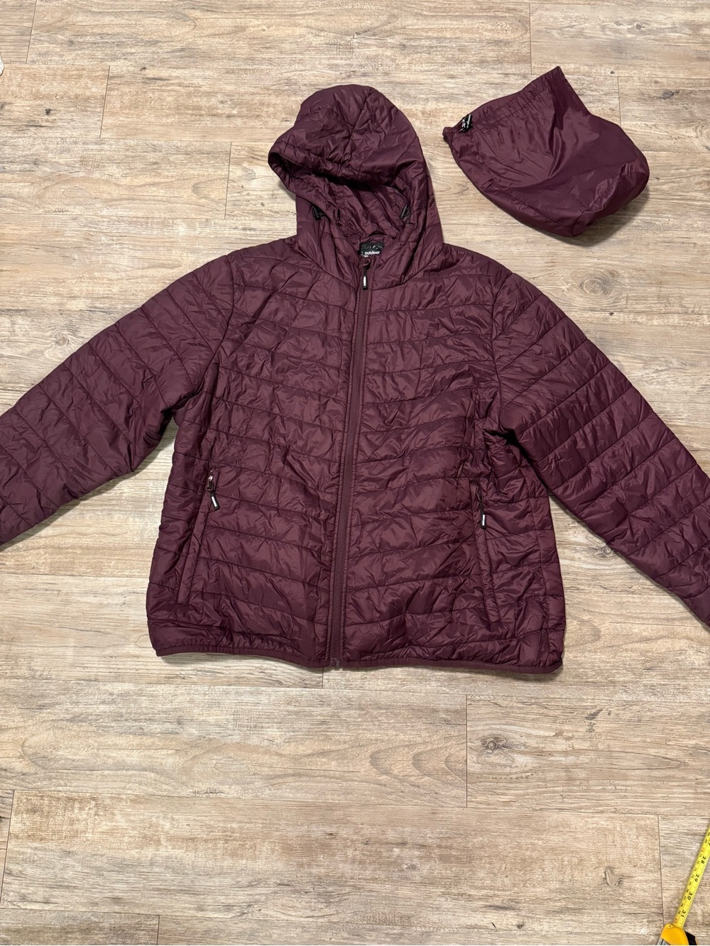 Outdoor Ventures Purple Quilted Hooded Packable Jacket XXL